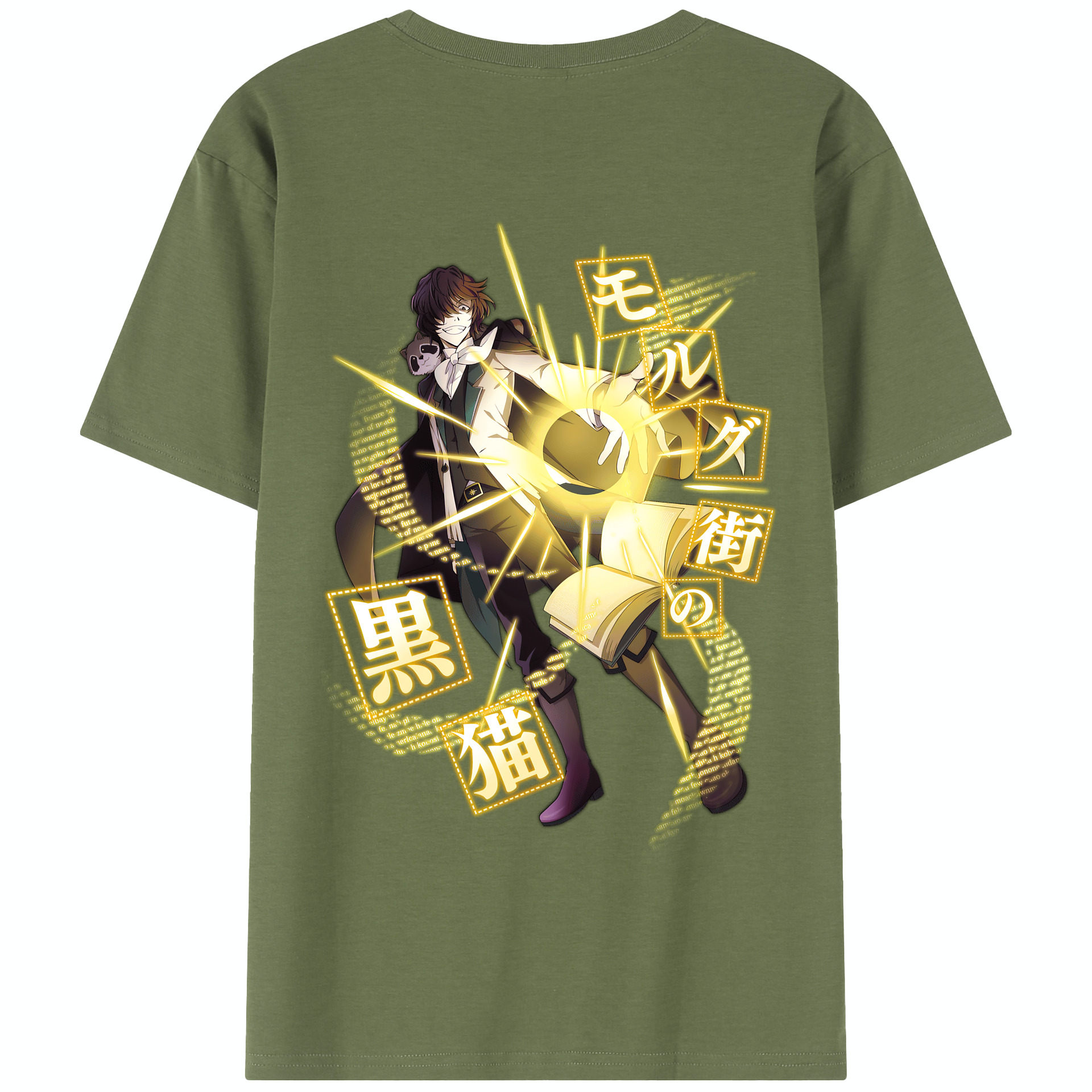 （画像用） 文豪ストレイドッグス Bungo Stray Dogs 綿100％半袖Tシャツ（背面プリント）
